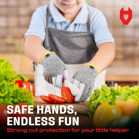 CutGuard+ Kids Reinforced Cut Resistant Gloves - NoCry -