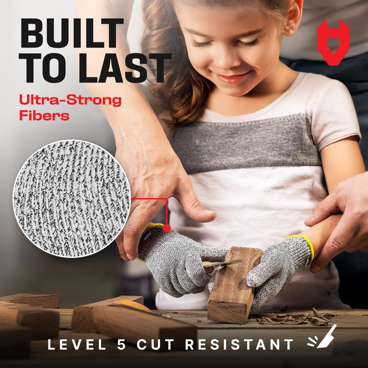 CutGuard Kids Ultra - Elastic Cut Resistant Gloves - NoCry -