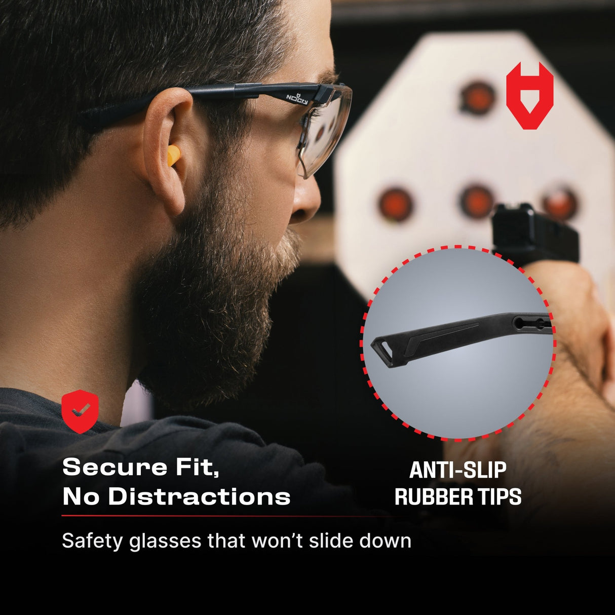 EyeArmor Pro Fully Adjustable Safety Glasses - NoCry -