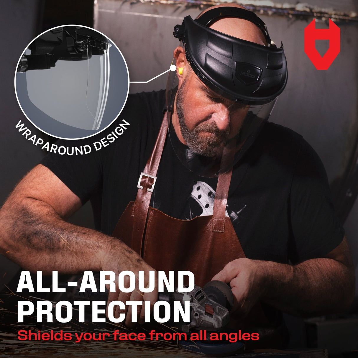FaceArmor Pro Heavy Duty Flip - Up Face Shield - NoCry -