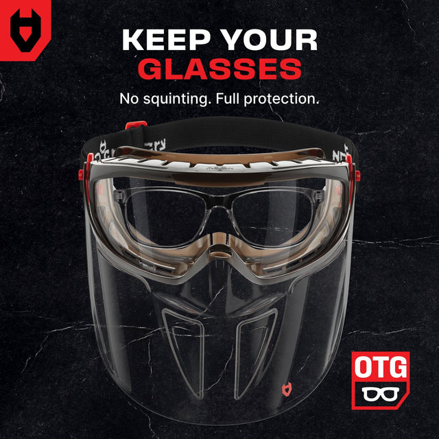 ForceShield+ Anti-Fog Safety Goggles with Detachable Face Shield - NoCry -