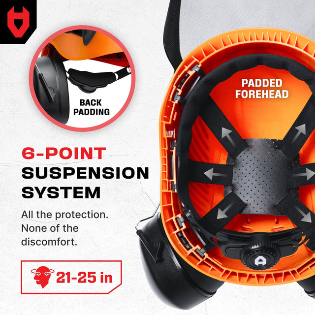 ForestArmor Pro Heavy Duty Arborist Safety Helmet - NoCry -