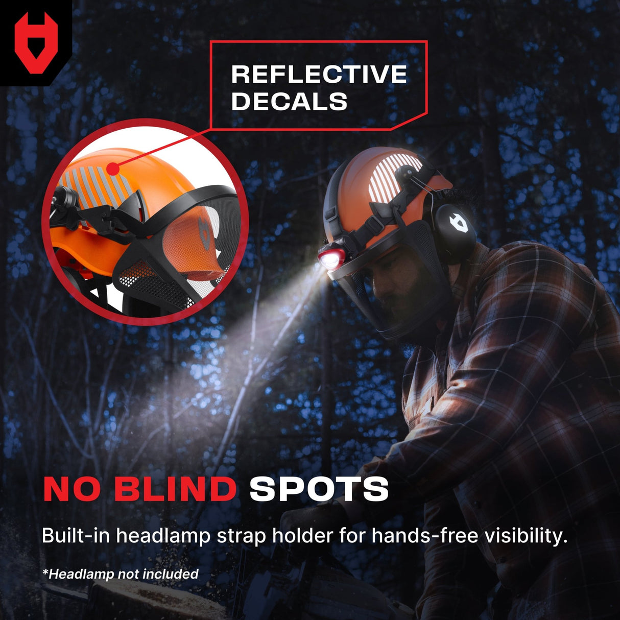 ForestArmor Pro Heavy Duty Arborist Safety Helmet - NoCry -