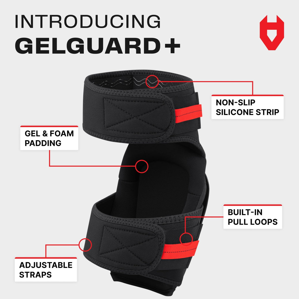GelGuard+ Anti - Slip Thigh Strap Knee Pads - NoCry -