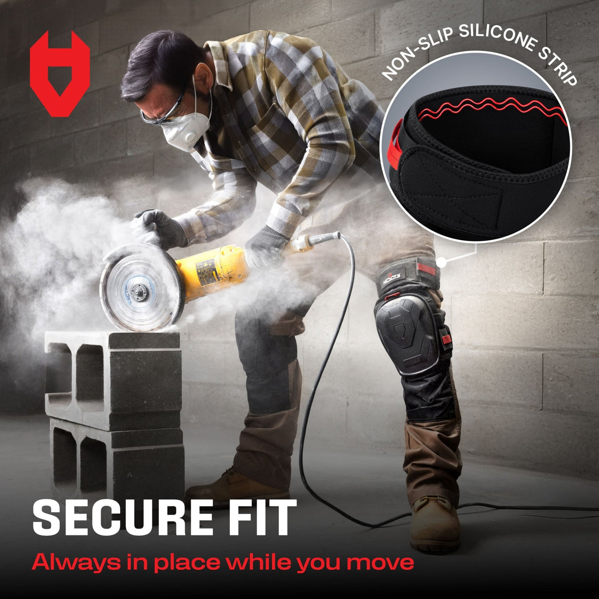 GelGuard+ Anti - Slip Thigh Strap Knee Pads - NoCry -