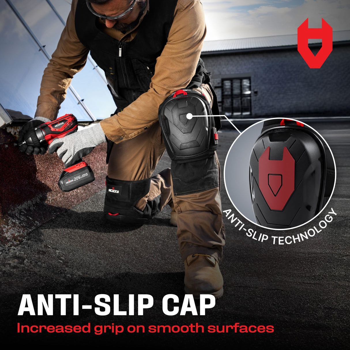 GelGuard+ Anti - Slip Thigh Strap Knee Pads - NoCry -