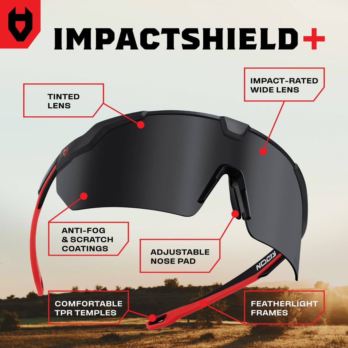 ImpactShield+ Tinted Safety Sunglasses - NoCry -