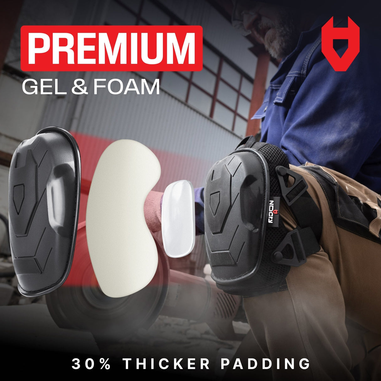 KneeGuard+ Anti - Slip Gel Knee Pads - NoCry -