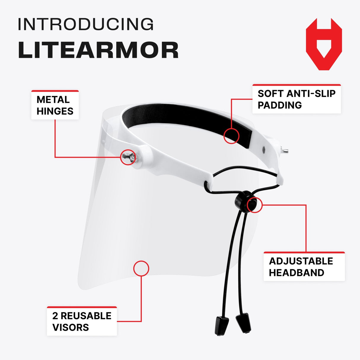 LiteArmor Lightweight Flip - Up Face Shield - NoCry -