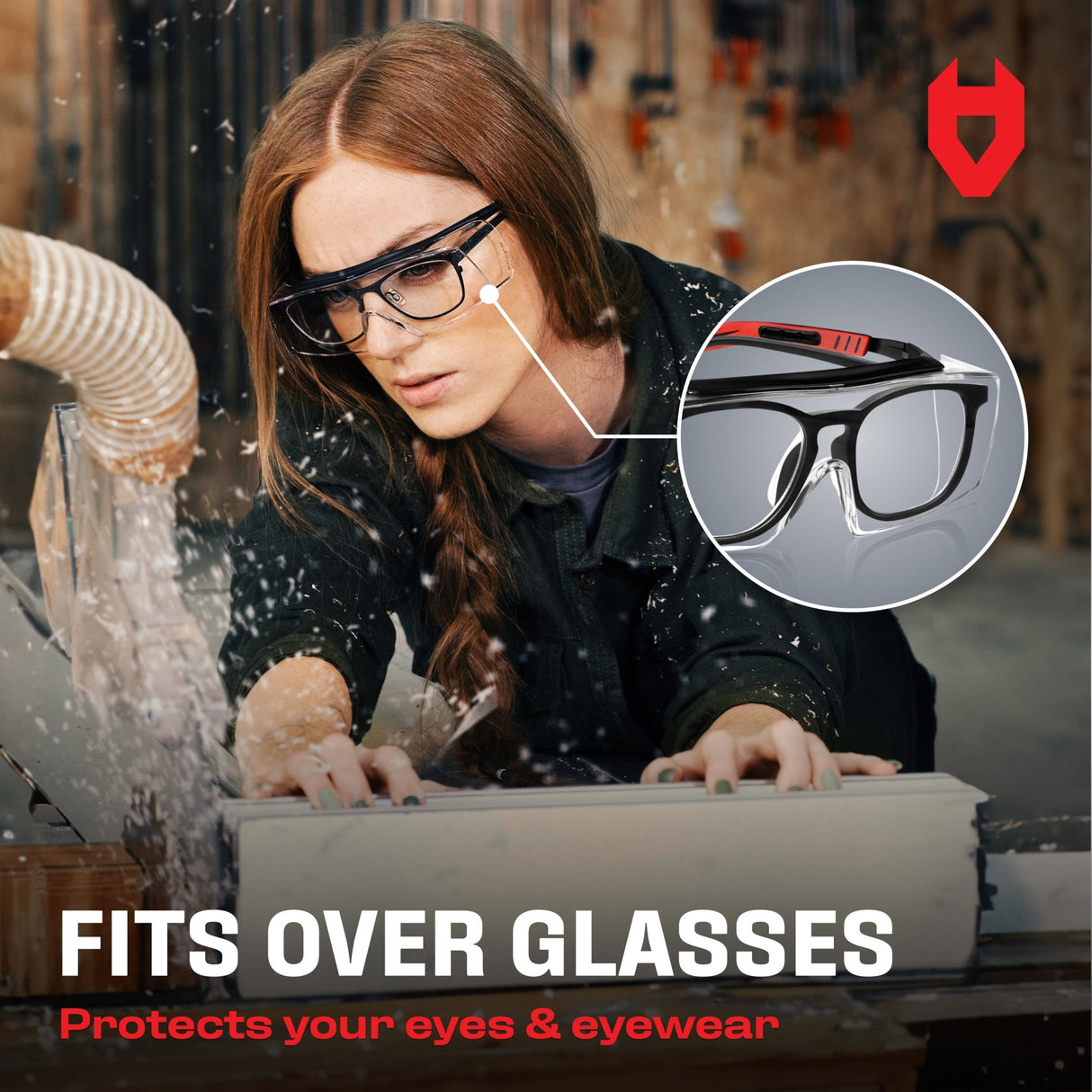 OverSpecs+ Premium Over - Glasses Safety Glasses - NoCry -