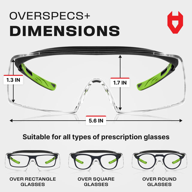 OverSpecs Pro Anti - Fog Over - Glasses Safety Glasses - NoCry -