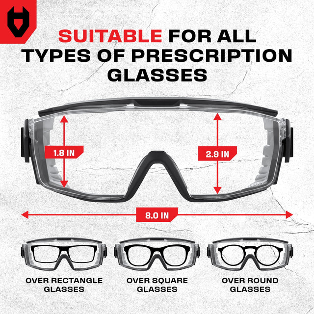 OverSpecs+ Seal Safety Goggles Over Glasses - NoCry -