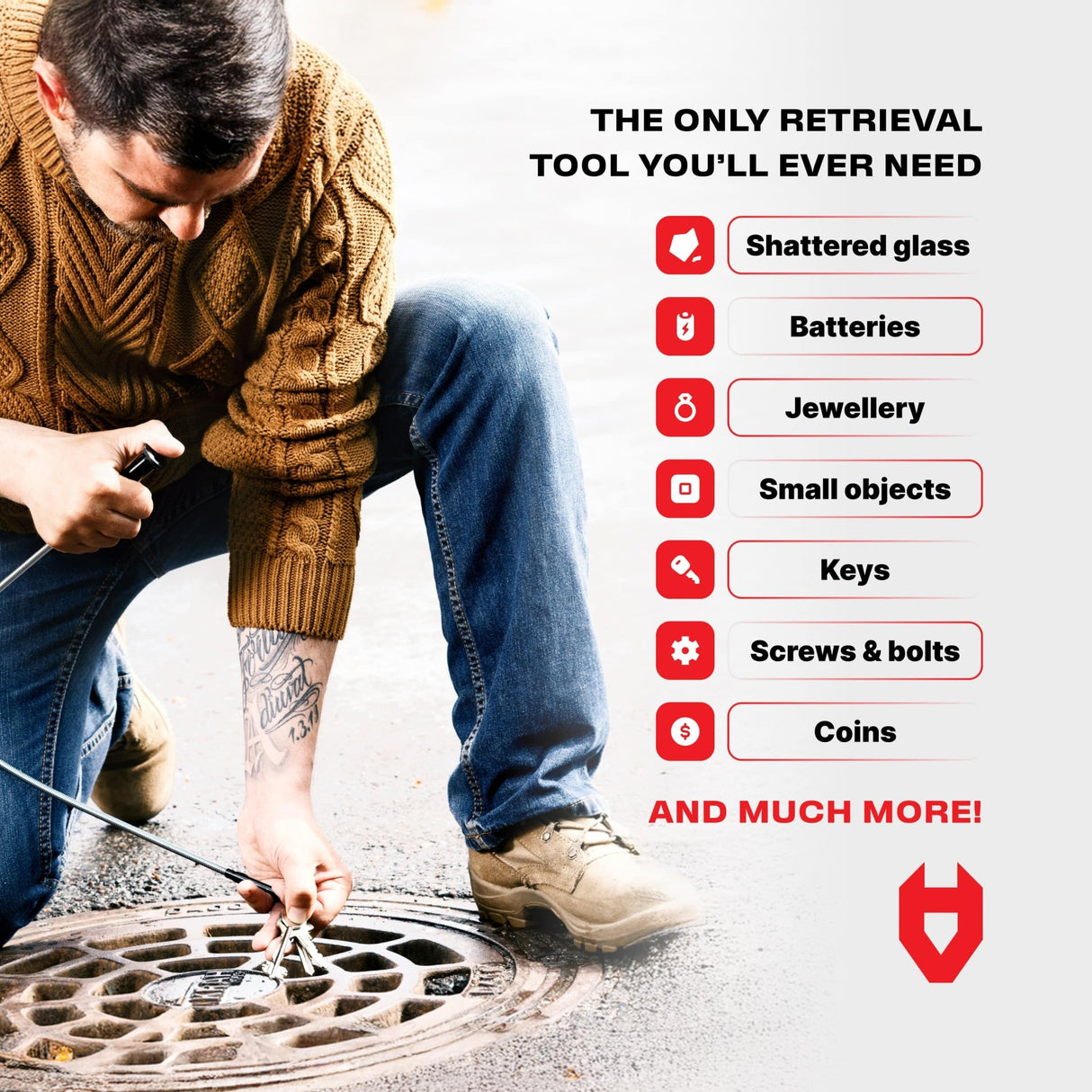 RetrieveGrip+ Flexible Claw Grabber With Light - NoCry -