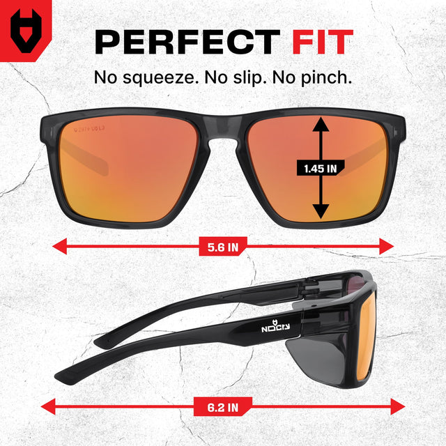 SideArmor Red Mirror Safety Sunglasses - NoCry -