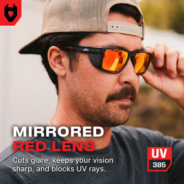 SideArmor Red Mirror Safety Sunglasses - NoCry -