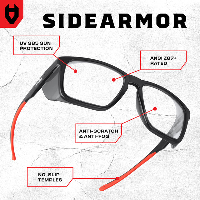 SideArmor Shield Safety Glasses - NoCry -