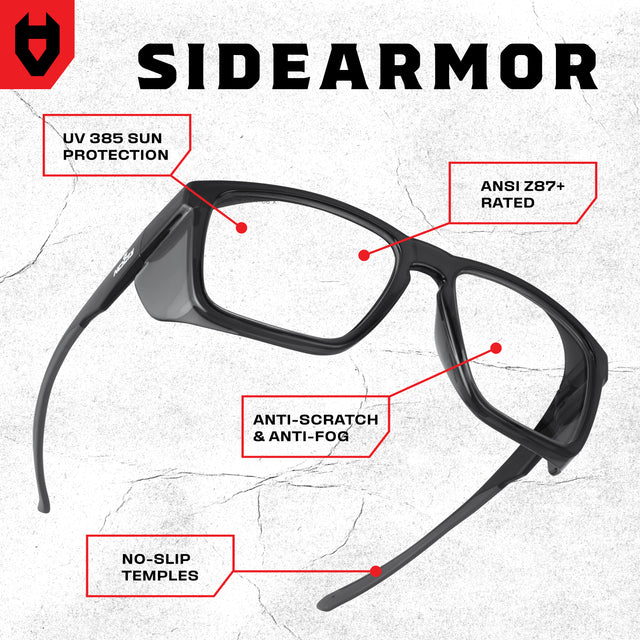 SideArmor Shield Safety Glasses - NoCry -