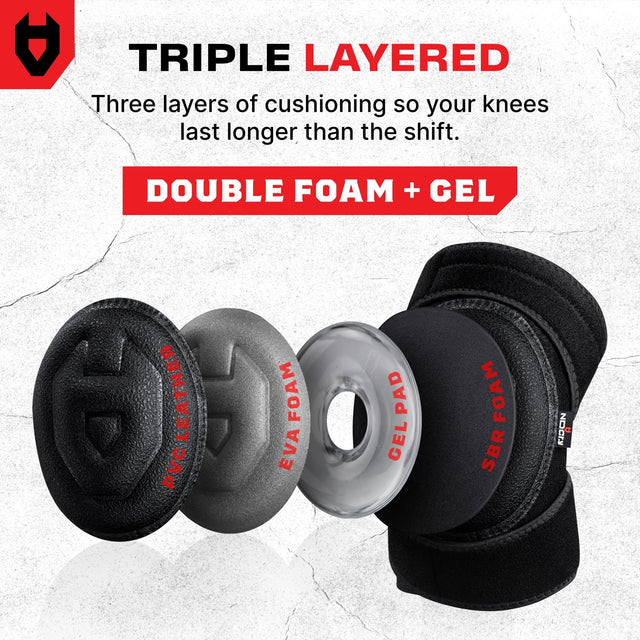 SupportGuard Pro Soft Cap Foam and Gel Knee Pads - NoCry -