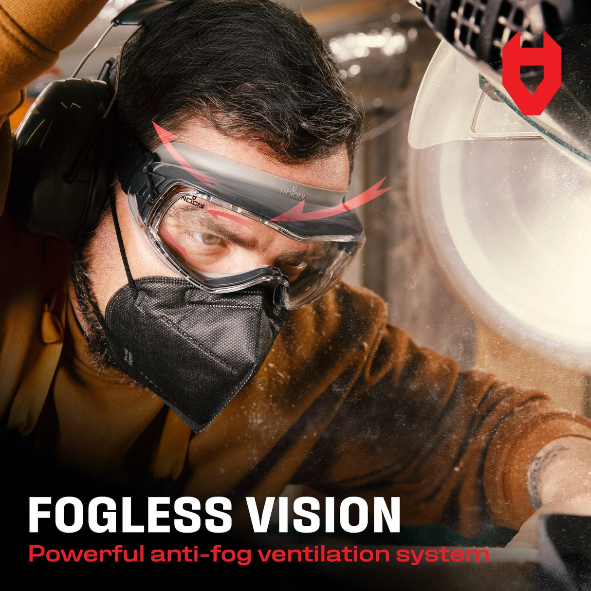 UltraShield+ Anti - fog Safety Goggles - NoCry -