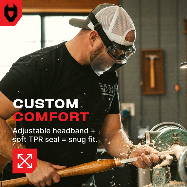 UltraShield Pro Anti - Fog Safety Goggles + Facemask - NoCry -