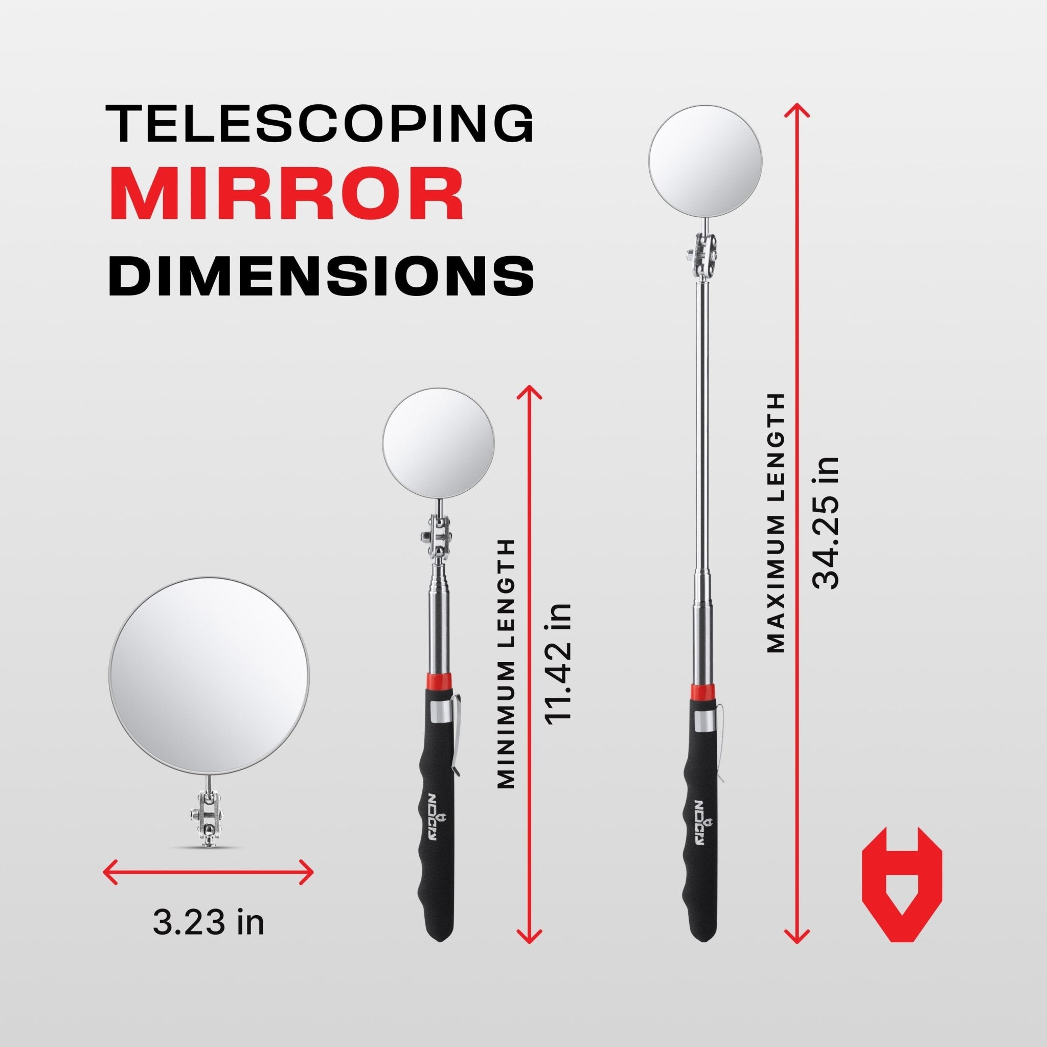 NoCry 360inspect Extendable Telescoping Inspection Mirror