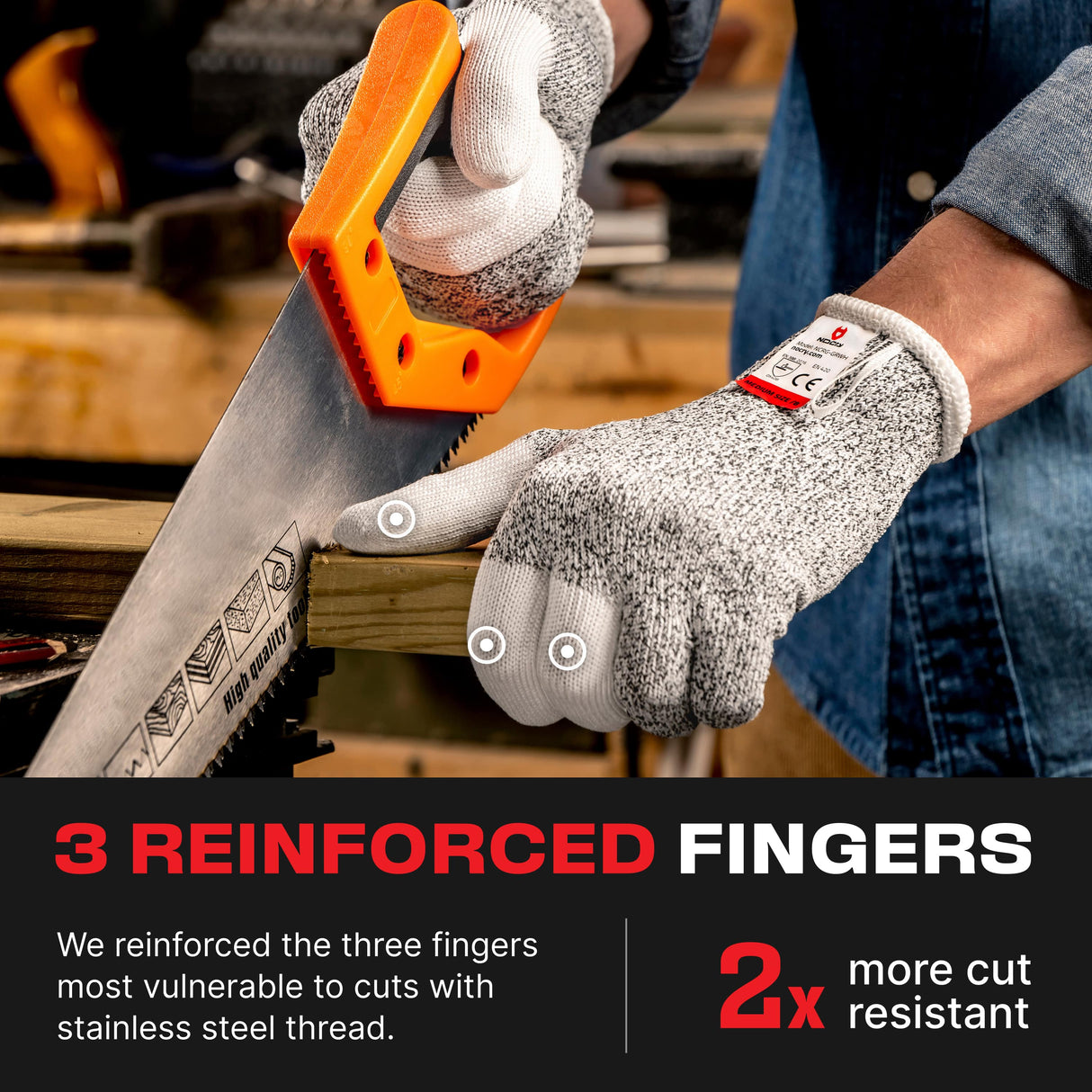 CutGuard+ Reinforced Cut Resistant Gloves