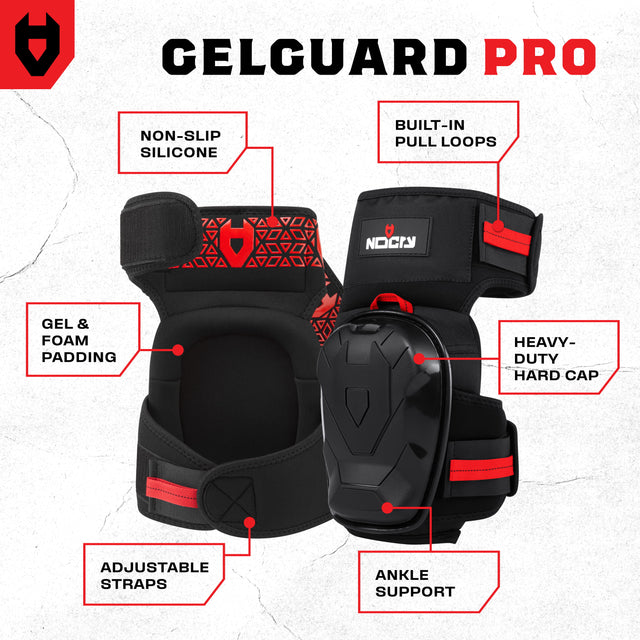 GelGuard Pro Heavy Duty Thigh Strap Knee Pads