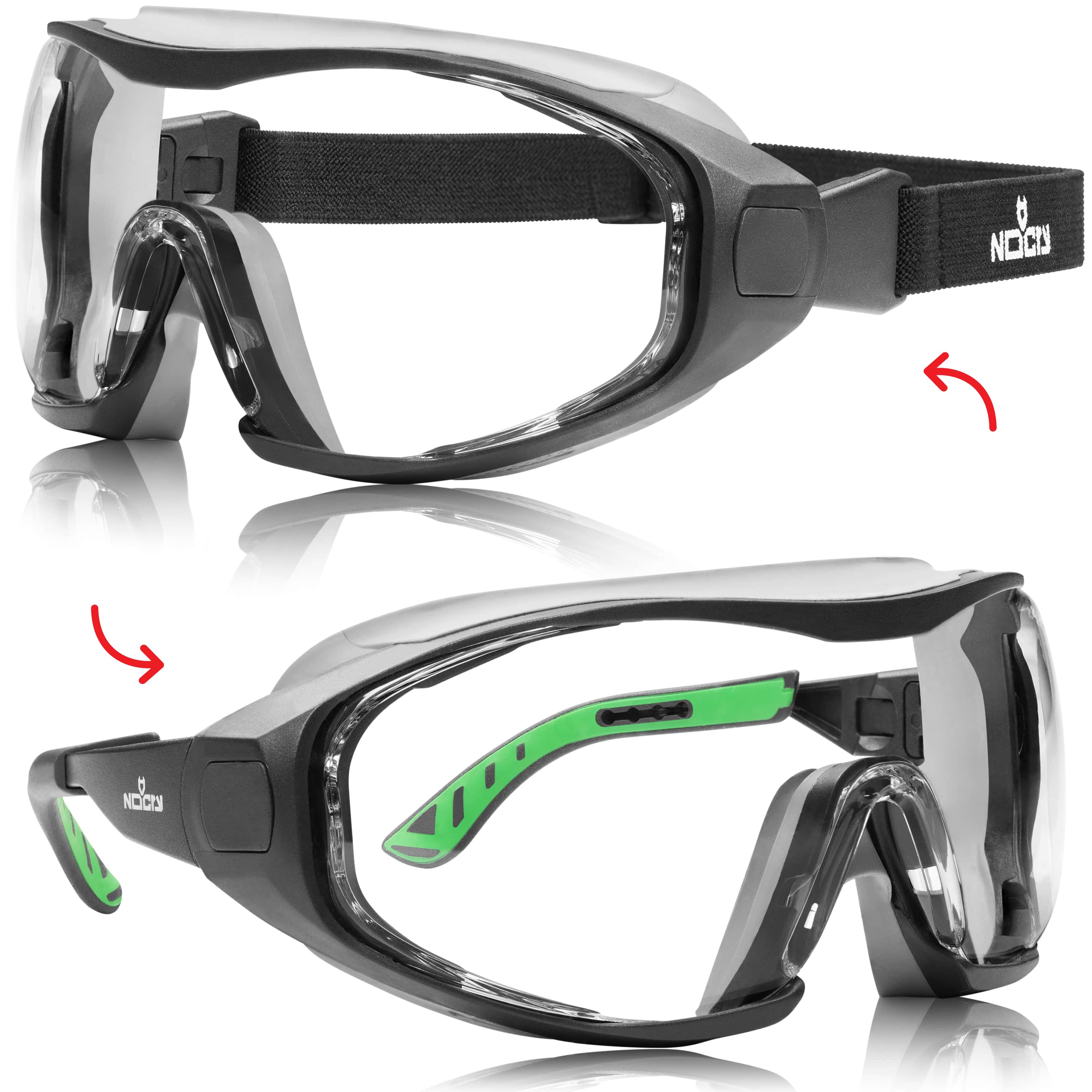 NoCry Hybrid Pro Interchangeable Safety Goggles with Anti Fog Coating