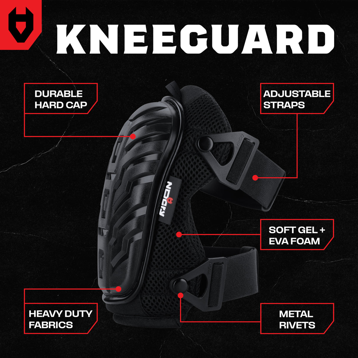 KneeGuard Hard Cap Gel Knee Pads
