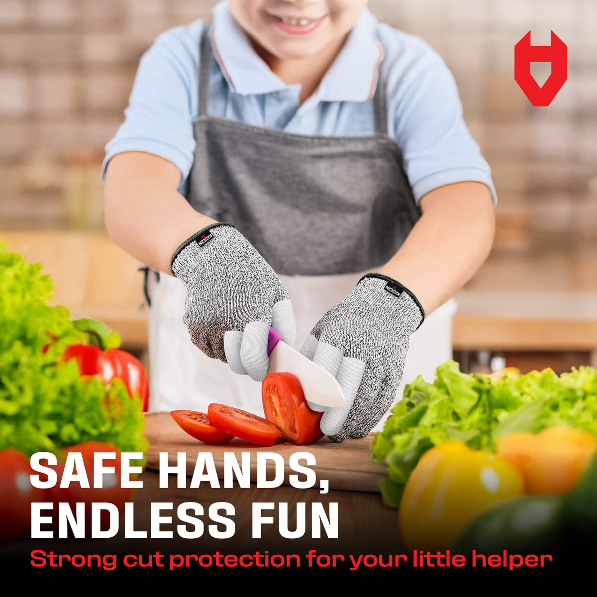 CutGuard+ Kids Reinforced Cut Resistant Gloves