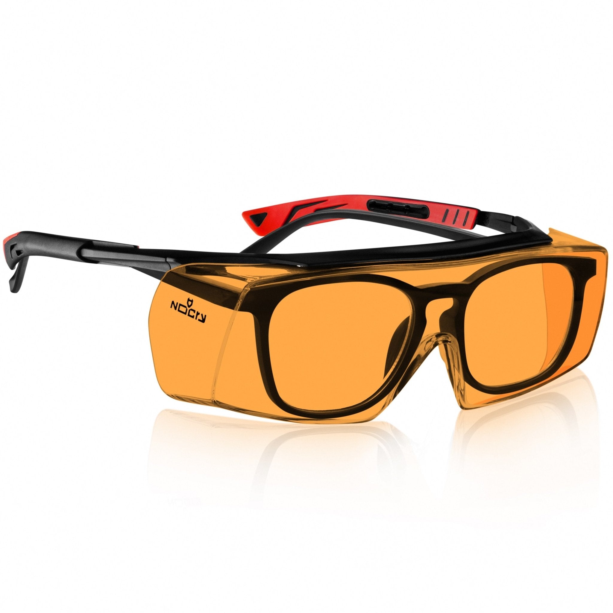 orange safety goggles NoCry OverSpecs+ Orange Over-Glasses Safety Glasses 3 Pack