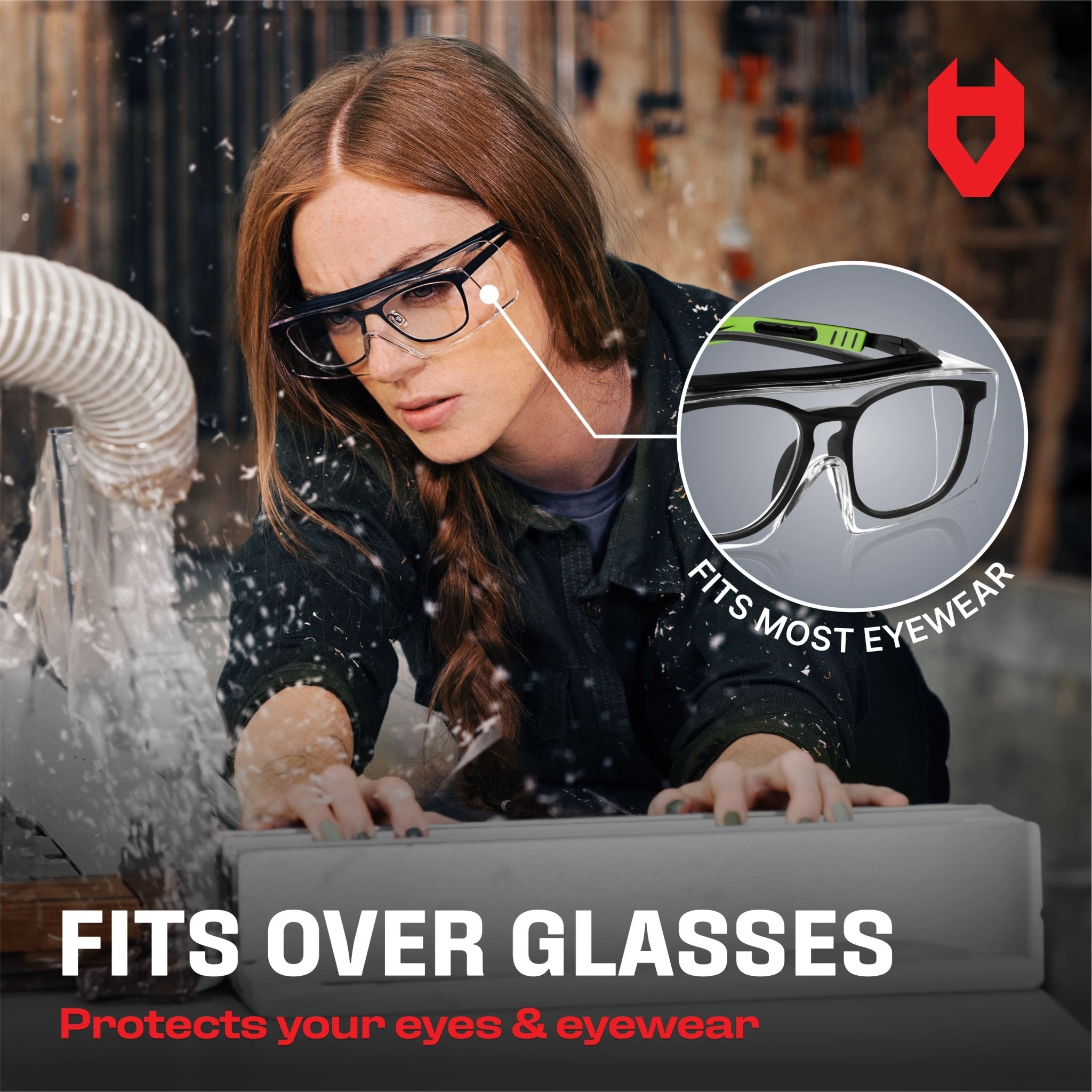 NoCry OverSpecs Anti Fog Over Glasses Safety Glasses ANSI Z87.1