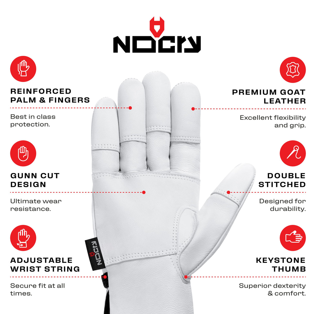 NoCry Professional Safety Work Gloves with Grip and Waterproof Palms -  Reinforced Cut Resistant Work Gloves For Men or Women with Touchscreen Tips  