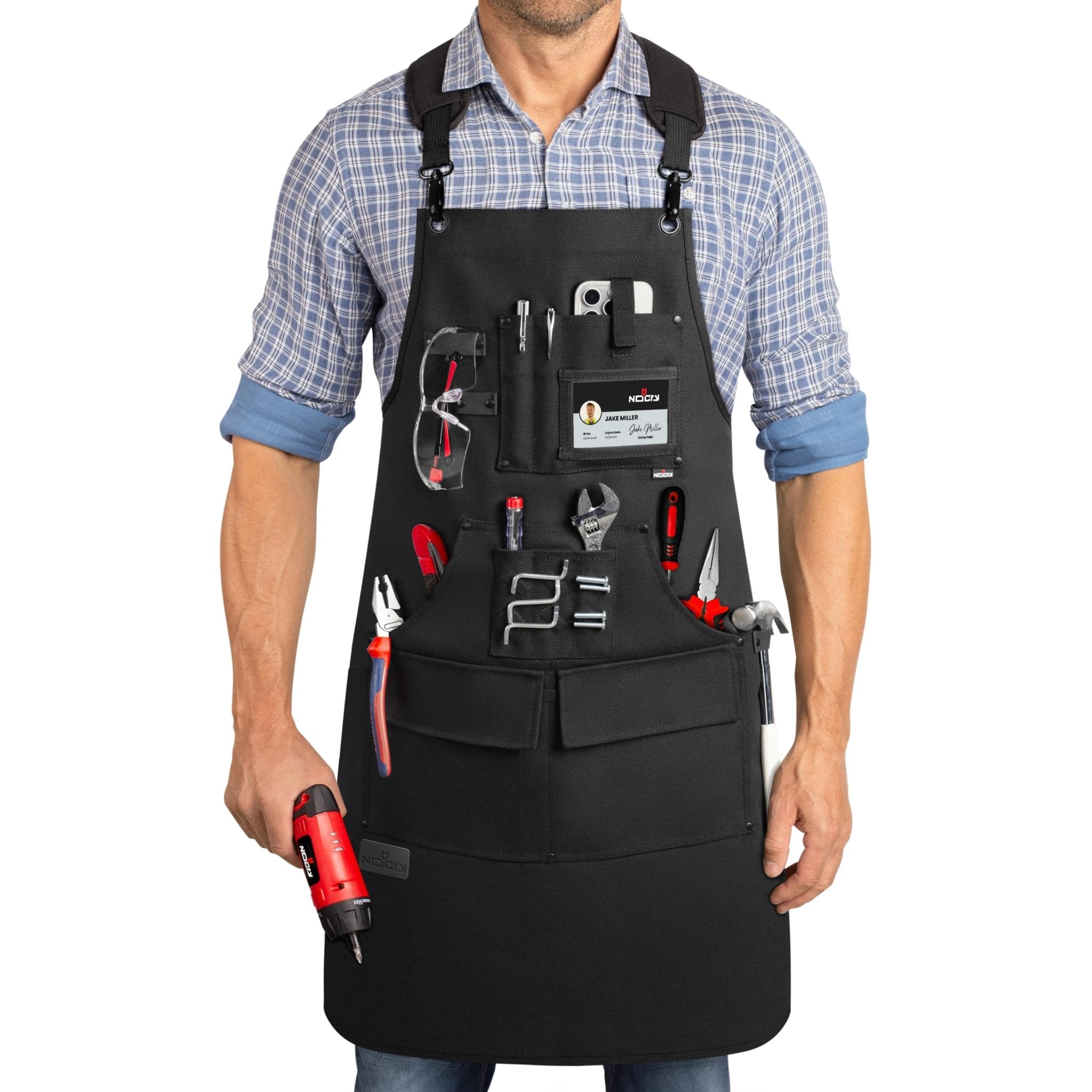NoCry WorkCraft+ Durable Work Apron with Functional Storage Pockets