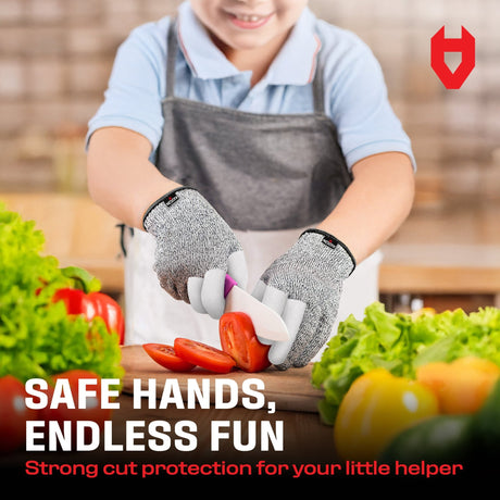 CutGuard+ Kids Reinforced Cut Resistant Gloves - NoCry - 