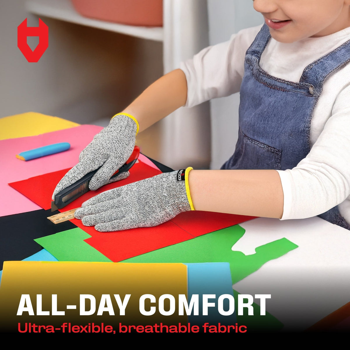 CutGuard Kids Ultra-Elastic Cut Resistant Gloves - NOCRY