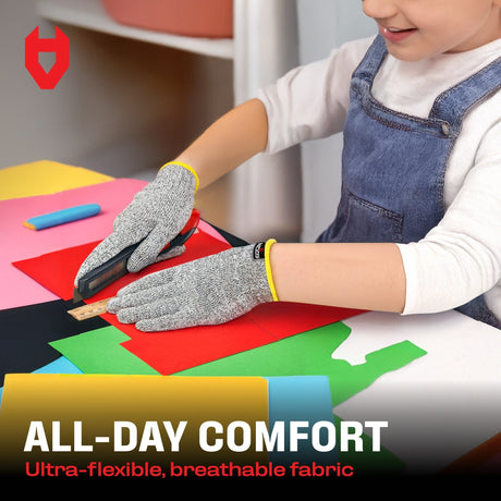 CutGuard Kids Ultra-Elastic Cut Resistant Gloves - NoCry -