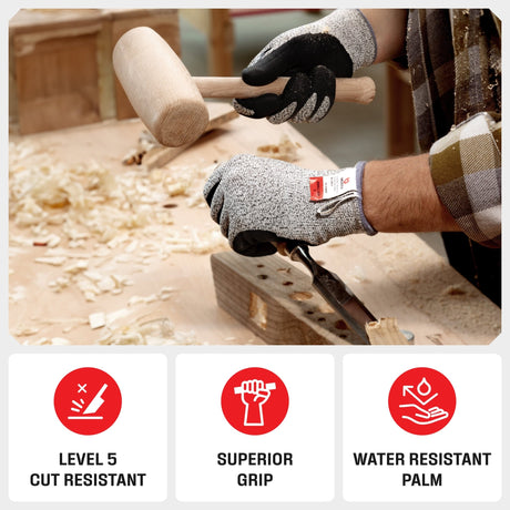 CutGuard Pro Tough Coated Cut Resistant Gloves - NoCry - 