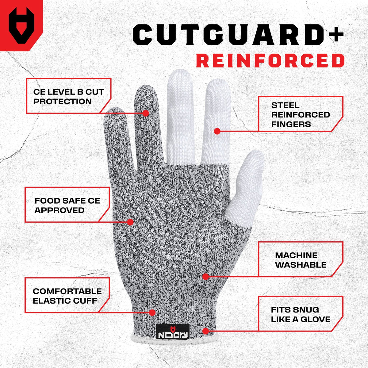 CutGuard+ Reinforced Cut Resistant Gloves - NoCry -