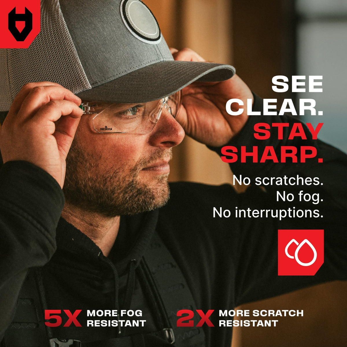 EyeArmor+ Adjustable Anti - Fog Safety Glasses - NoCry - 