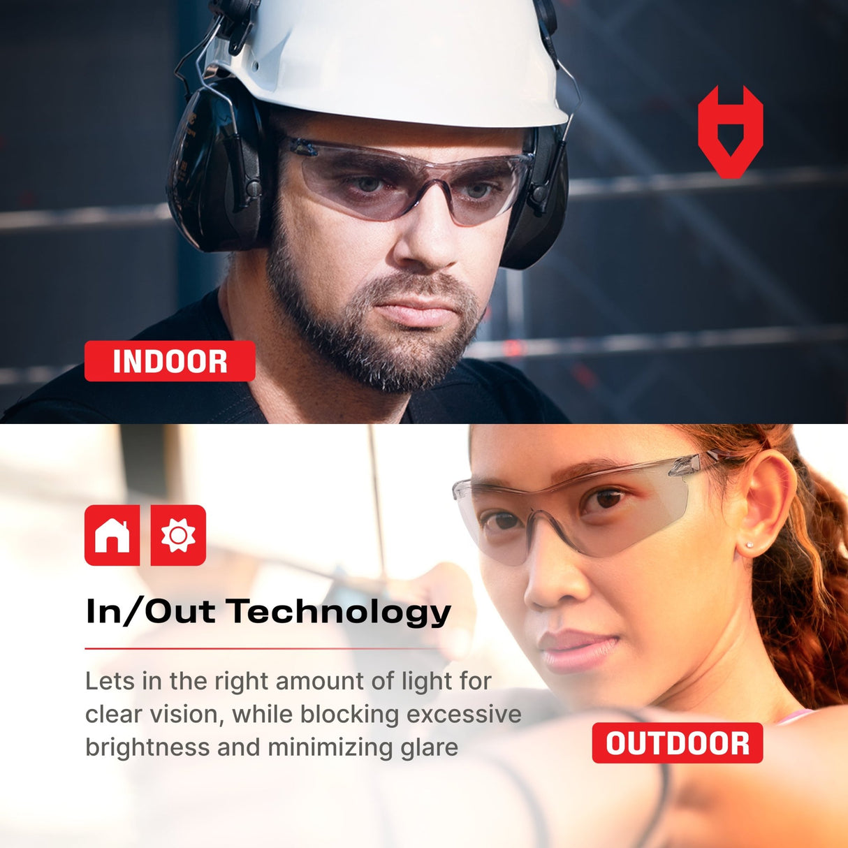 EyeArmor Lightweight In - Out Safety Glasses - NoCry - 