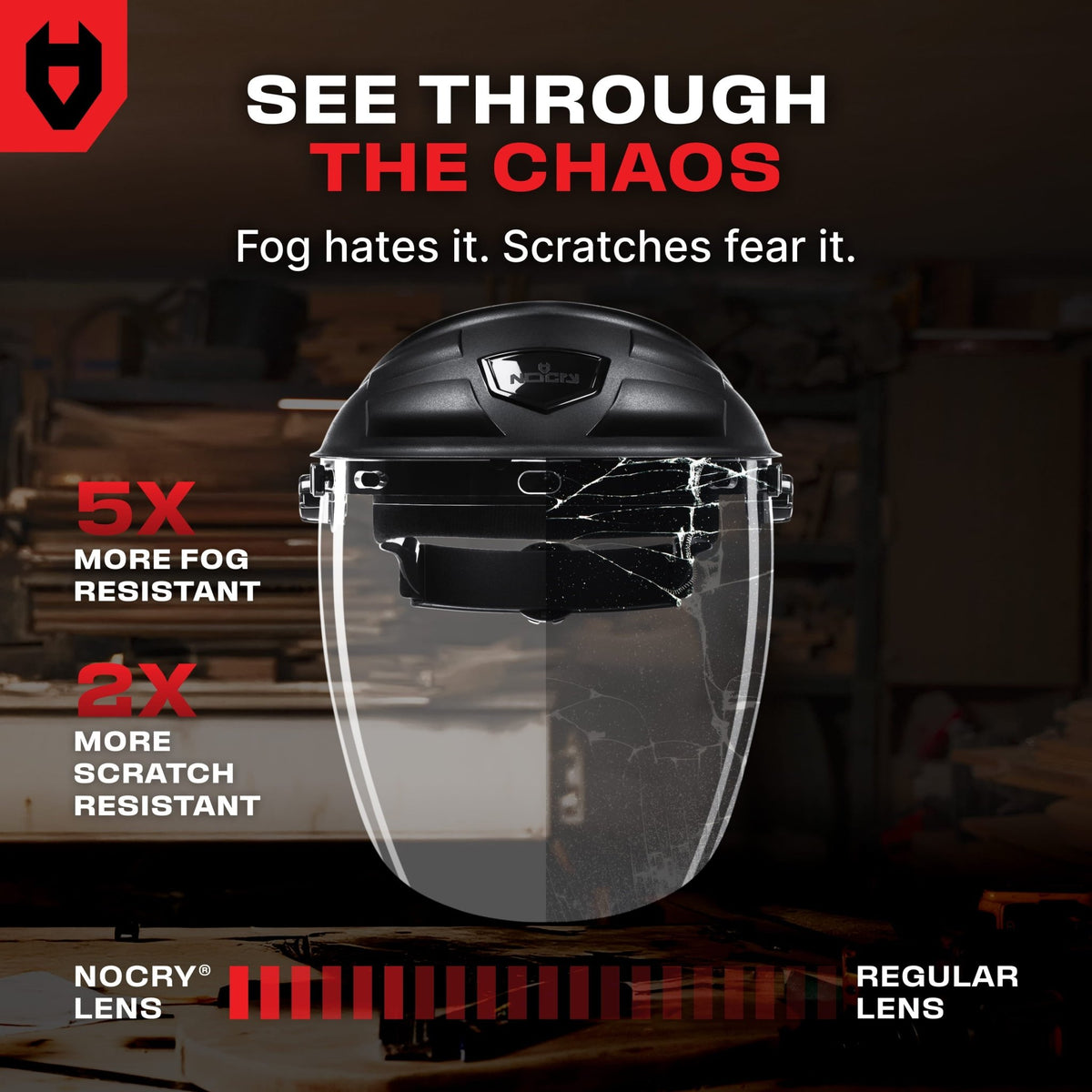 FaceArmor Pro Heavy Duty Flip - Up Face Shield - NOCRY