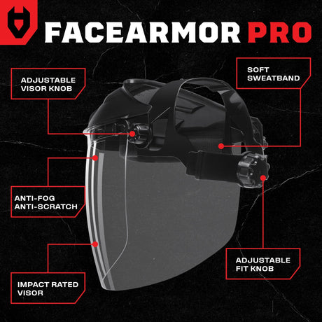 FaceArmor Pro Heavy Duty Flip - Up Face Shield - NoCry - 