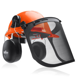 bike helmet with visor and earmuffs NoCry ForestArmor+ Lightweight All-in-One Forestry Safety Helmet 10 Pack