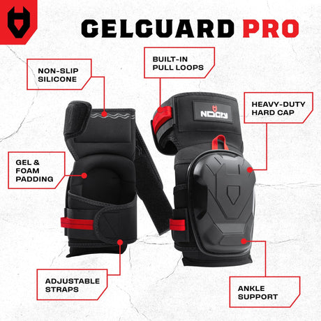 GelGuard Pro Heavy Duty Thigh Strap Knee Pads - NoCry - 