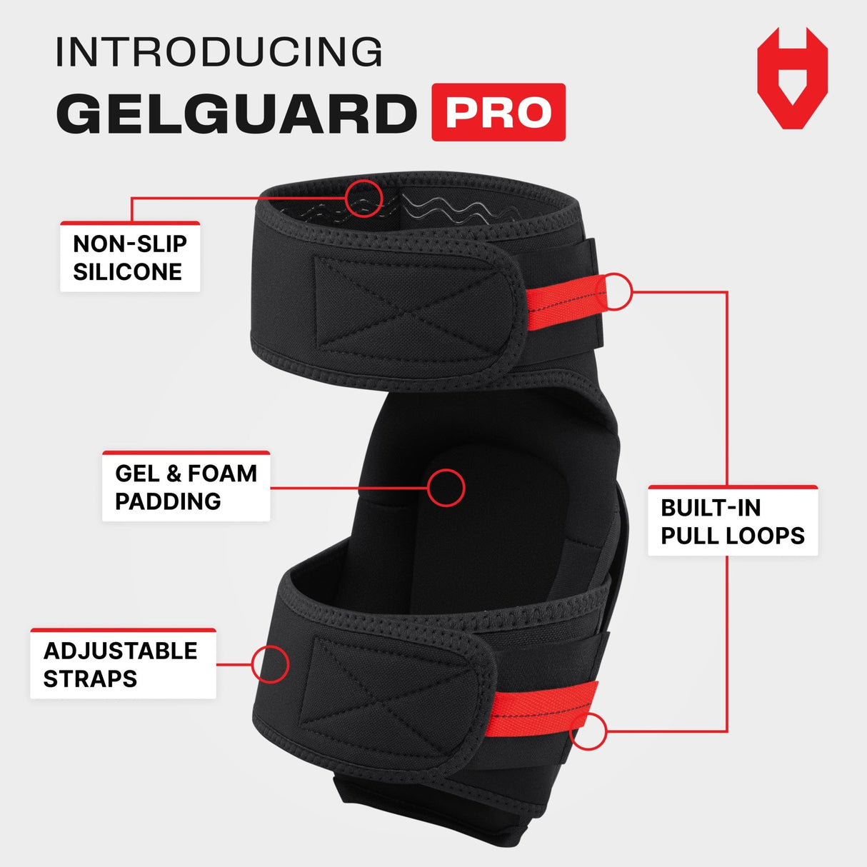 GelGuard Pro Heavy Duty Thigh Strap Knee Pads - NoCry - 