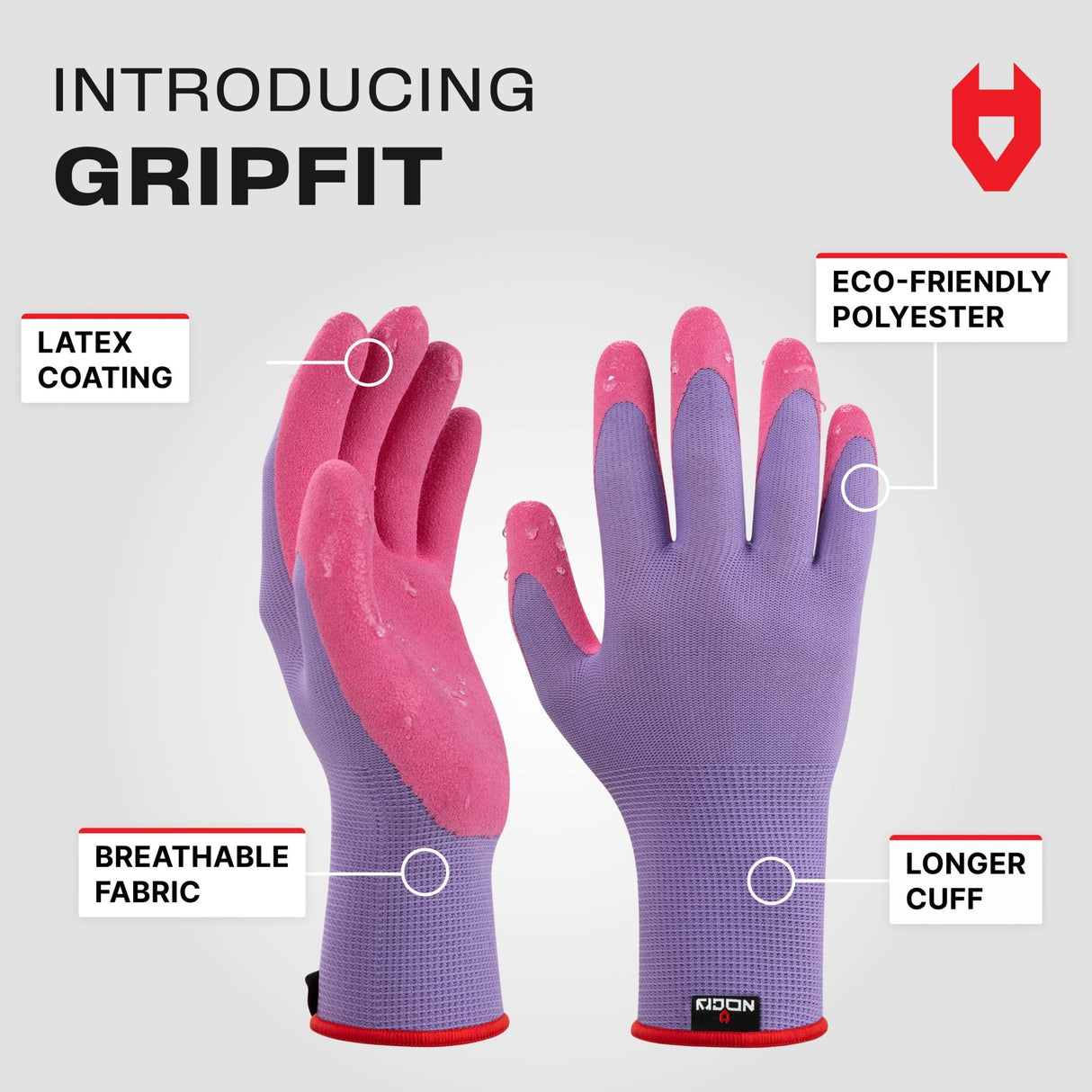 GripFit Eco - Friendly Gardening Gloves - NoCry - 