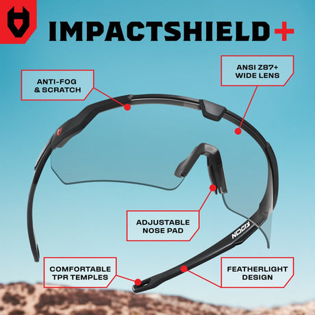 ImpactShield+ Clear Safety Glasses - NoCry -