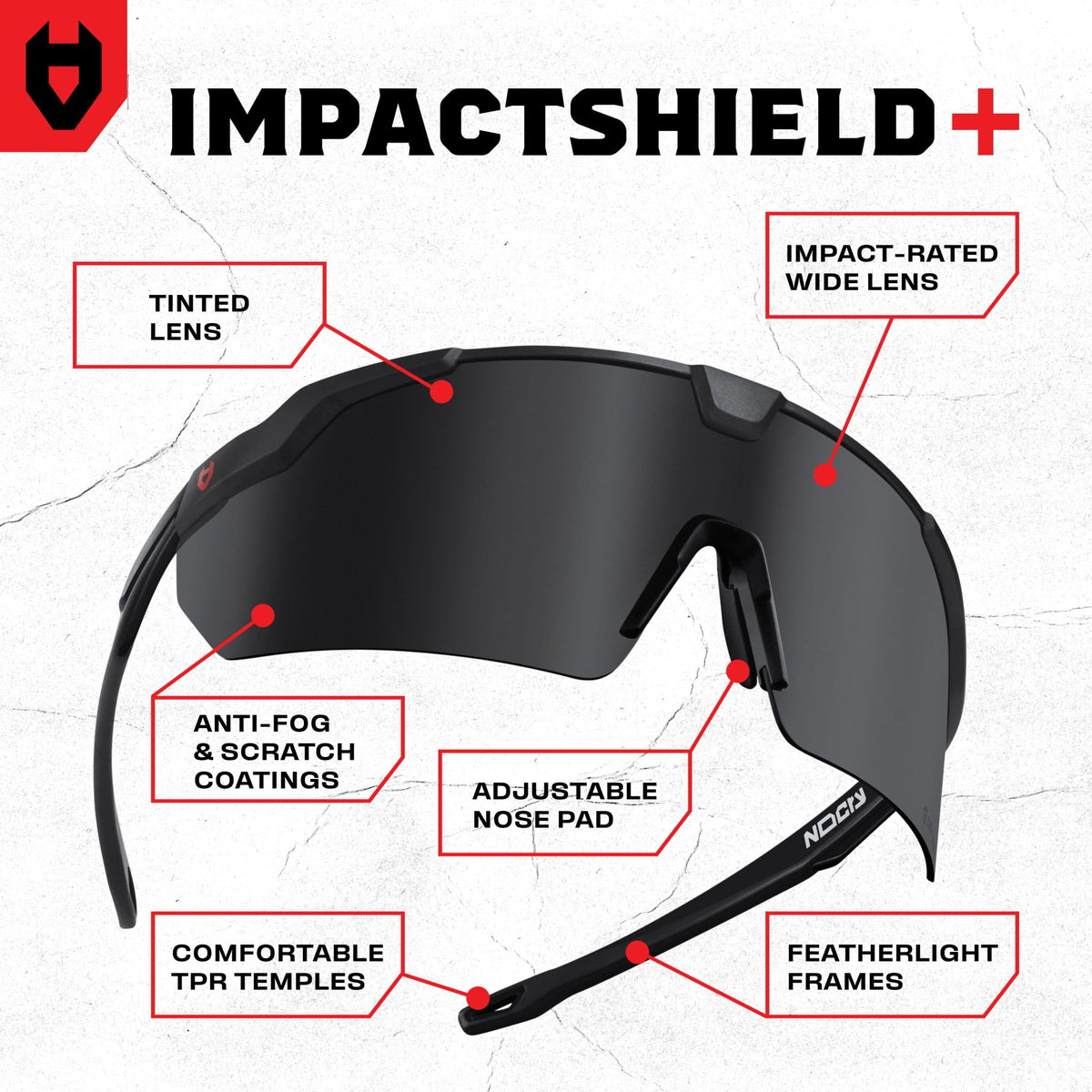 ImpactShield+ Tinted Safety Sunglasses - NoCry - 