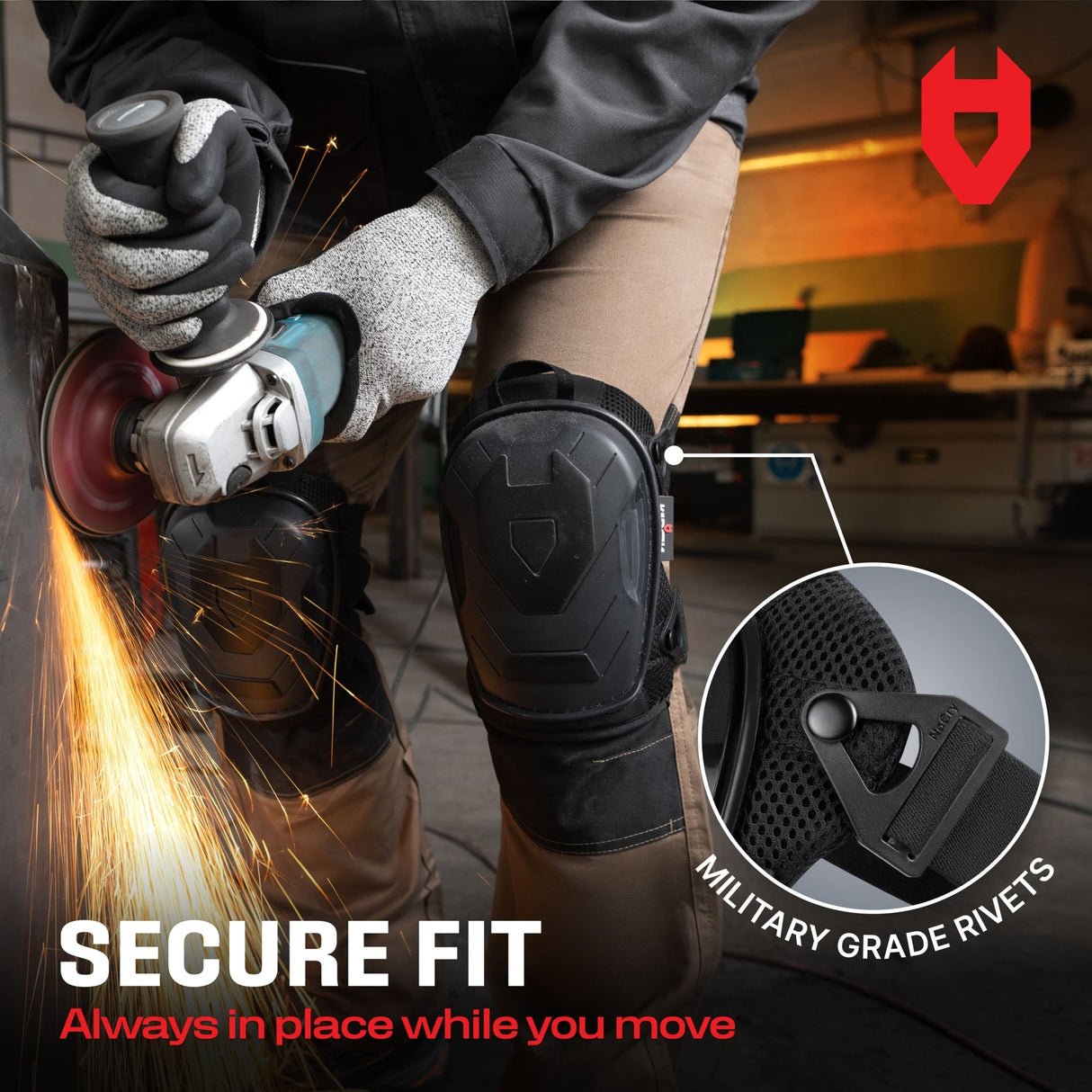 KneeGuard+ Anti - Slip Gel Knee Pads - NoCry - 